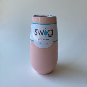 SWIG pink 6oz flute insulated with lid